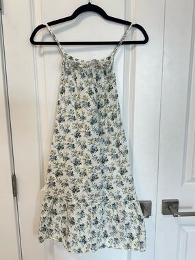 Babe & Tess Floral-Print Ruffled Spaghetti Strap Dress Girls SZ 10